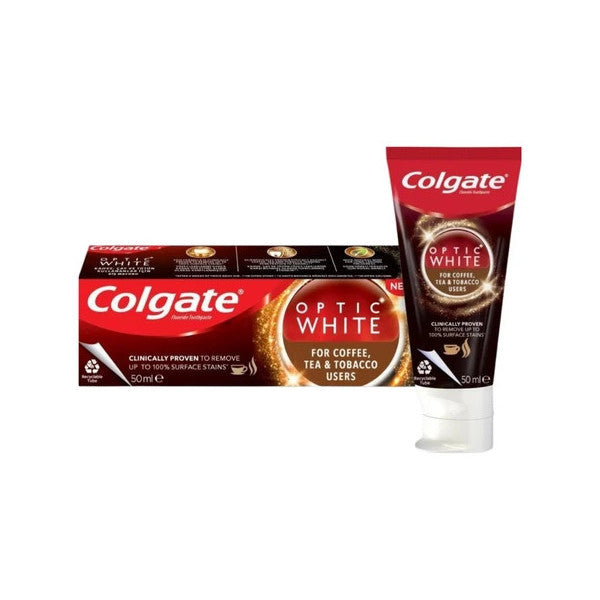 Colgate Optic White Whitening Toothpaste For Coffee, Tea And Tobacco Users 50 Ml