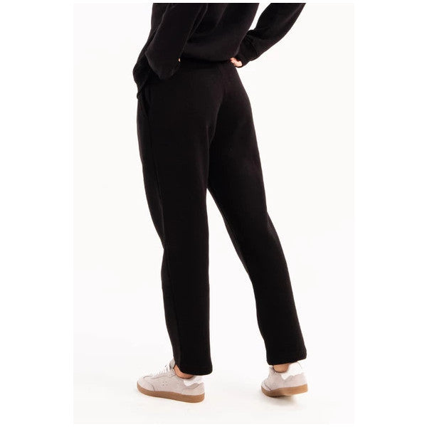 Justever Relaxed Fit Fleece Lined Black Women's Sweatpants - Echo