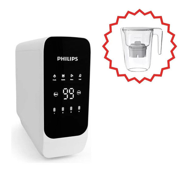 Philips Aut3063/62 Digital Pump Water Purifier, Water Purification Filter Pitcher 3.5 L Gift