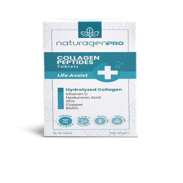 Naturagen Pro Collagen 90 Tablets Hydrolyzed Collagen (Type-1 & Type-3 Hyaluronic Acid, Vitamin C, Biotin, Zinc, Copper)