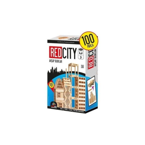 Redka Red City Wooden Blocks 100 Pieces