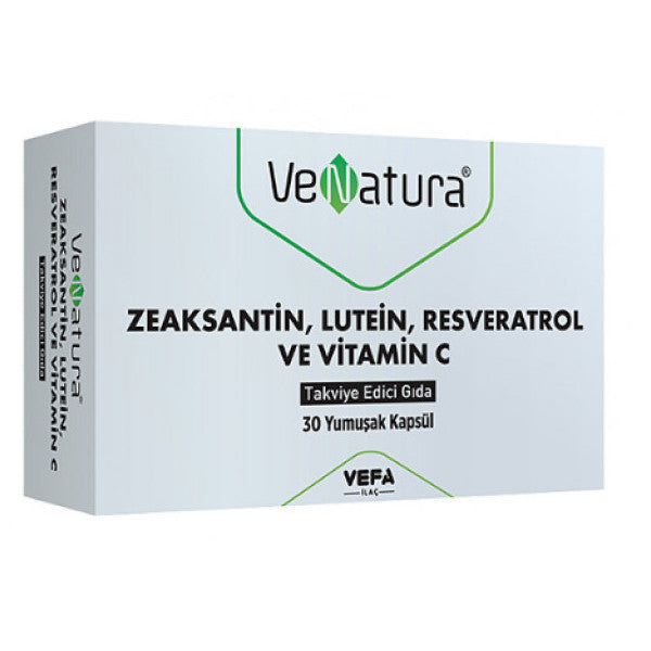 Venatura Zeastaxanthin Lutein Resveratrol Vitamin C 30 Capsules