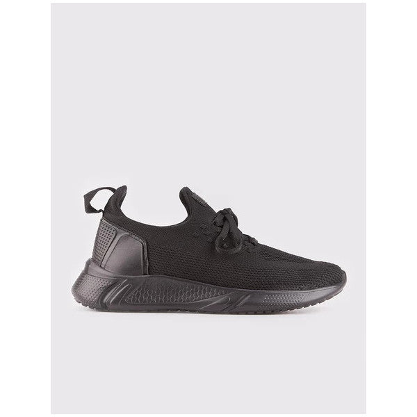 Tricot Black Laced Light Sole Men's Sports Shoes