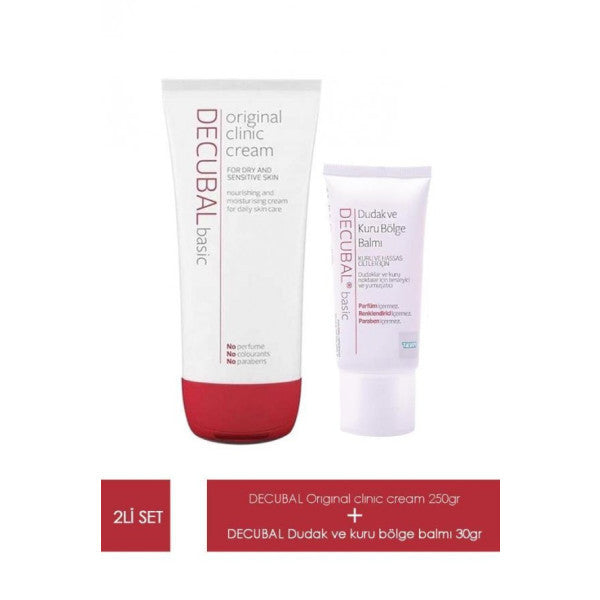 Decubal Lip And Dry Area Balm 30 Ml + Moisturizer For Dry And Sensitive Skin 250 Gr