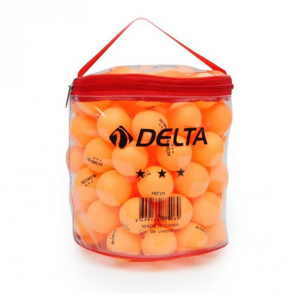 Delta çantası ile 100 adet turuncu masa tenis topu (ping pong topları)