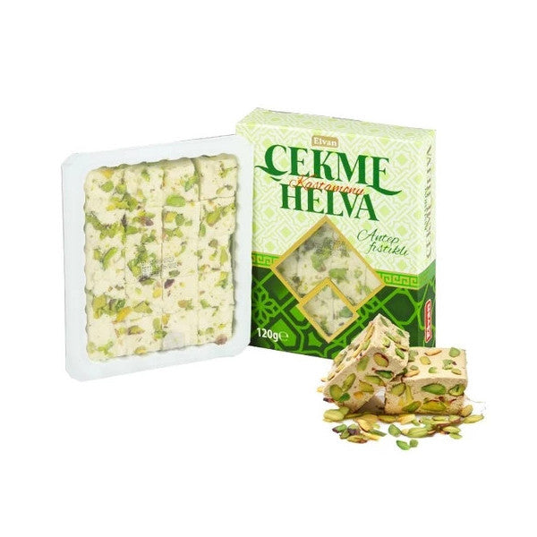 Elvan Pulled Halva With Pistachio 120 Gr. (1 Pack)