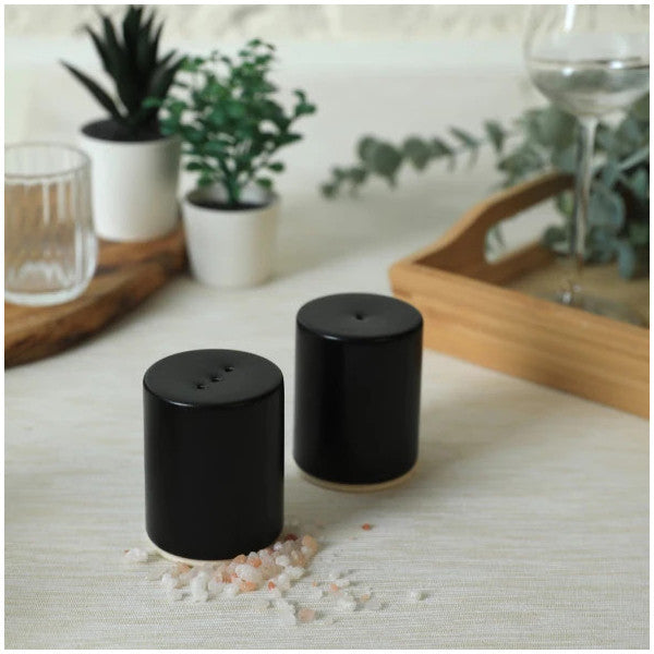 Keramika Matte Black Stackable Salt / Pepper Shaker 6 Cm