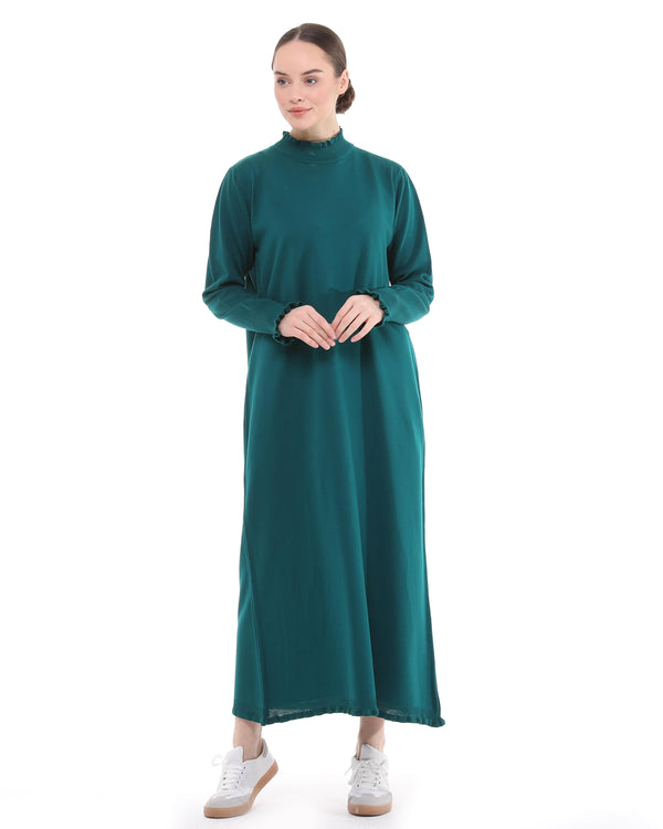 Women's Ruffle Detailed Long Knit Dress 23310