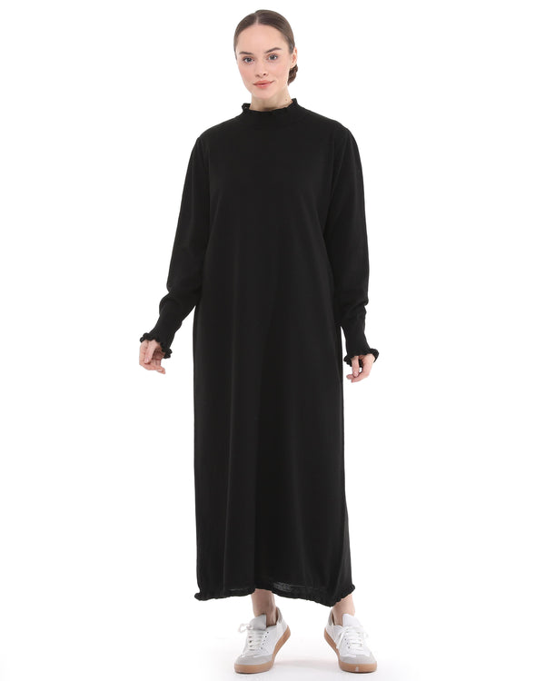 Women's Ruffle Detailed Long Knit Dress 23310