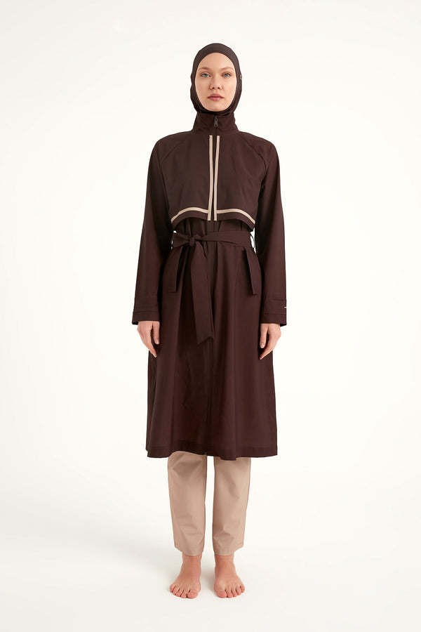 Marina Brown Full Coverage Modest Swimwear Burkini Set M2533