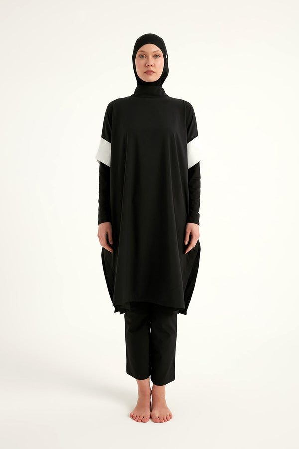 Black Burkini Set Full Coverage Modest Islamic Swimwear M2502