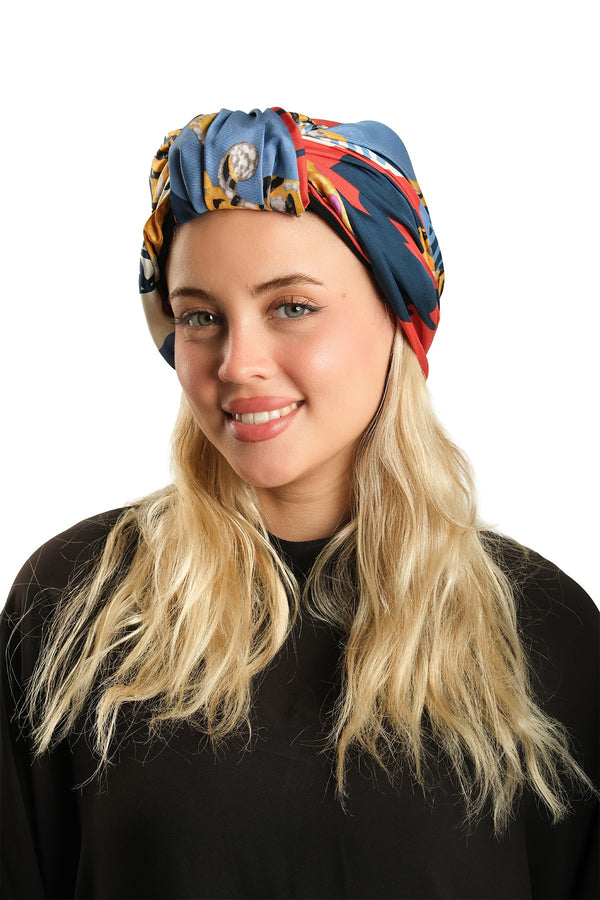 Stone Practical Ready-To-Embroider Hijab Bonnet Silk Patterned 2410_46