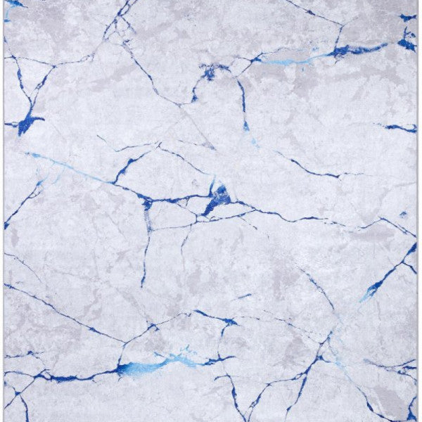 Frenda Home Marble Pattern Td350-00 Non-Slip Leather Floor Carpet Blue 80X300