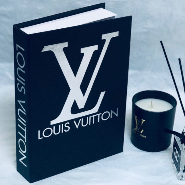 LOUIS VUITTON OPENABLE DECORATIVE BOOK BOX BLACK & SILVER