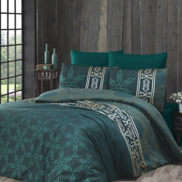 Komfort Home Double Exclusive Deluxe Satin Duvet Cover Set (Green)