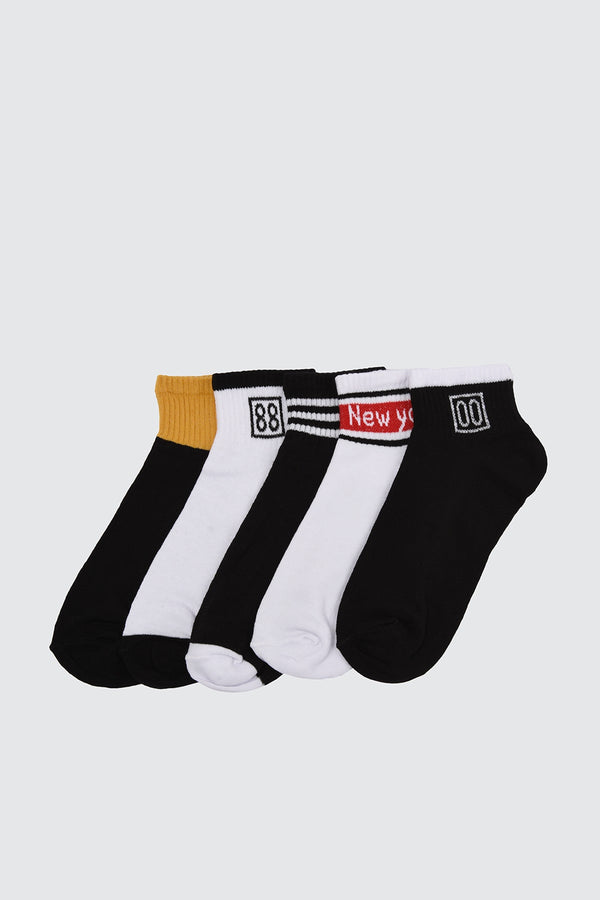 TRENDYOL MAN Multicolor Men's 5-Pack Suba Sneaker Socks TMNSS21CO0101