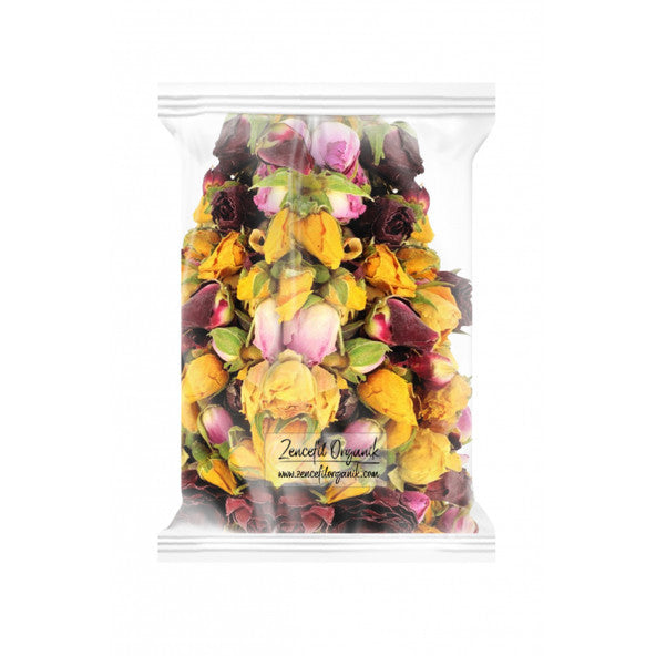 Mixed Dried Rose Tea Bud Dried Rose 500 Gr (Yellow White Red Pink Orange)