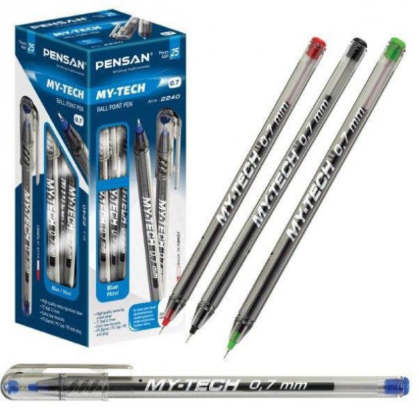 Pensan Ballpoint Pen My-Tech 0.7 MM Needle Tip Blue 2240