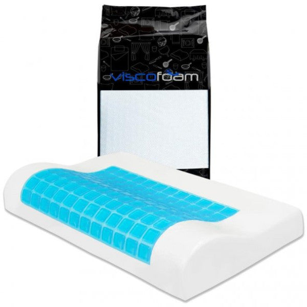 Viscofoam Anti-Sweat Orthopedic Neck Support Pillow Cooling Visco Pillow Gel Pillow 57X37X10-7Cm