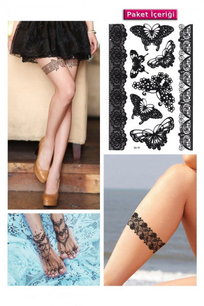 Nuit Butterfly Patterned Temporary Lace Tattoo