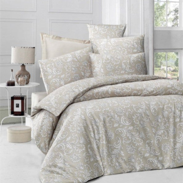 Komfort Home Single Exclusive Deluxe Satin Duvet Cover Set (Beige)