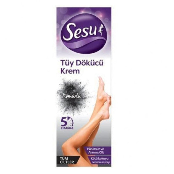 Sesu Hair Removal Cream With Charcoal All Skin 100 Ml