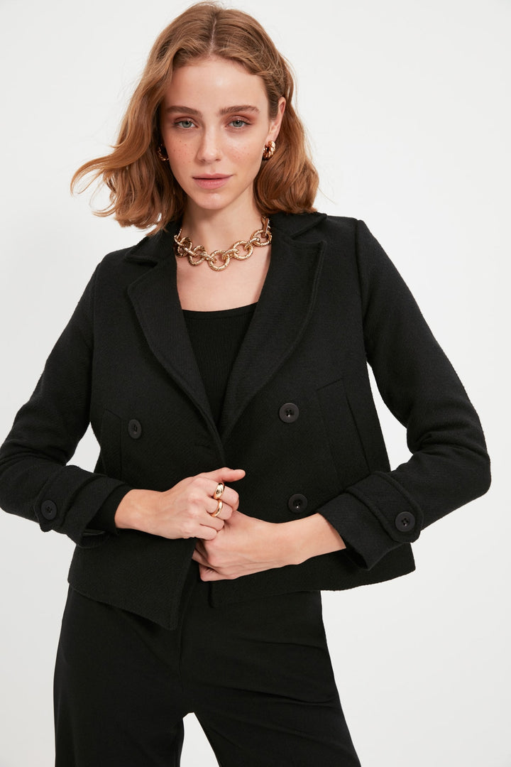 Coats & Jackets |  Trendyolmilla Stone Short Front Buttoned Cachet Coat Twoaw21Kb0013.