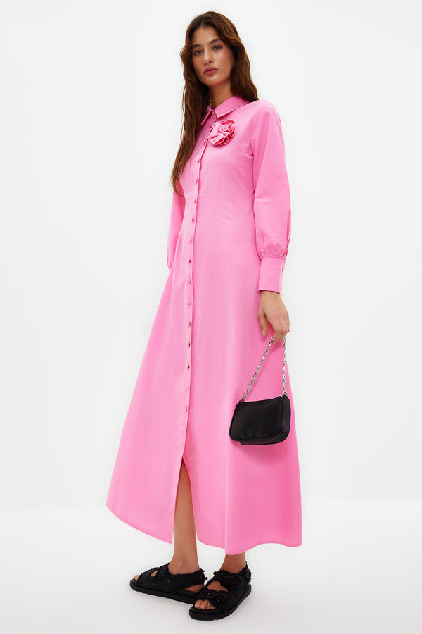 Trendyol Modest Women's Plain Maxi Long Sleeve Casual Regular Dress