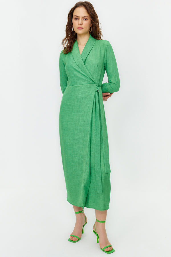 Trendyol Modest Women's Plain Maxi Long Sleeve Business Fitted Dress