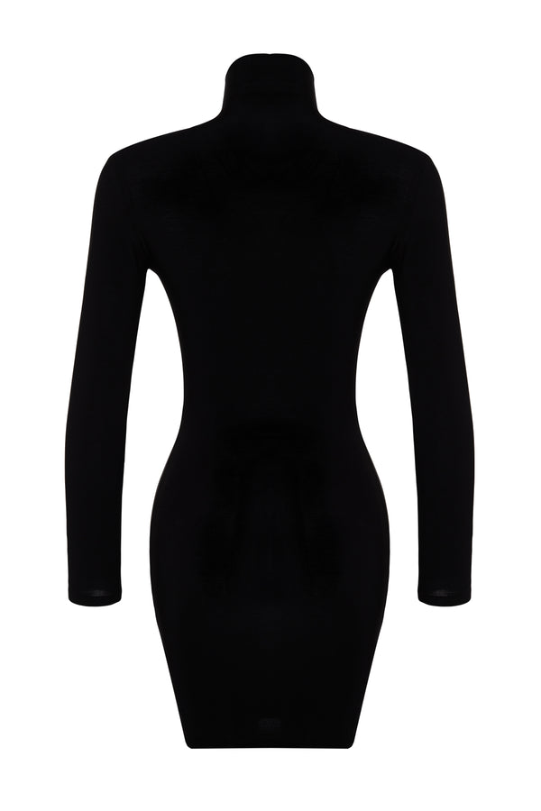 Trendyolmilla Women's Plain Mini Long Sleeve Stylish / Night Slim Dress