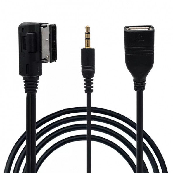Audi Mmi Compatible Aux Cable / Usb Charge Cable 150Cm A4-A5-A6-A8-Q5-Q7