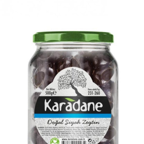 Karadane Natural Black Olives 231- 260 500Gr