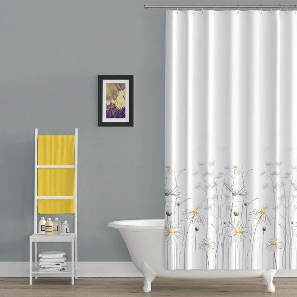 Daisy Bathroom Shower Curtain 180X200Cm + Curtain Ring