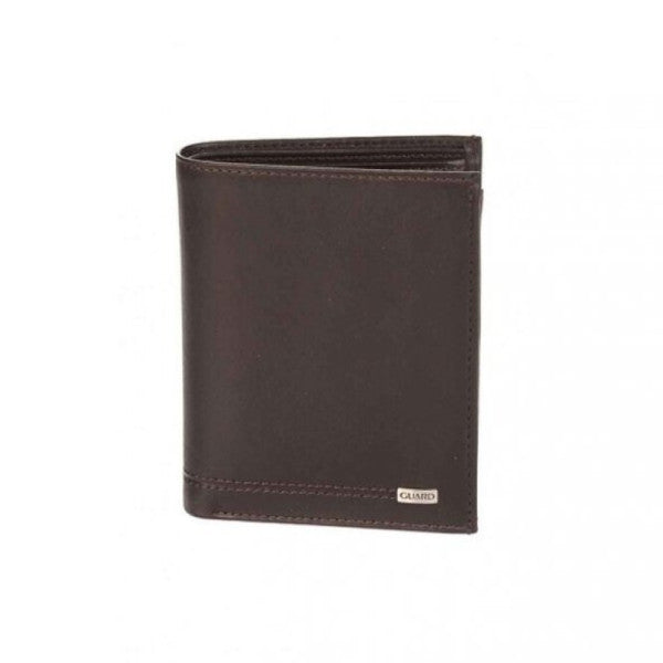 Guard Multi-Compartment Vertical Brown Genuine Leather Men's Wallet