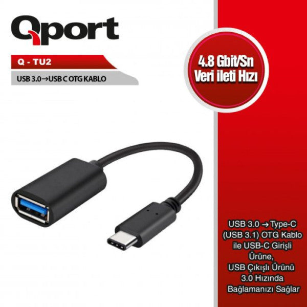 Qport Q-Tu2 Usb-C To Usb3.0 Otg 5Gbps Adapter Cable