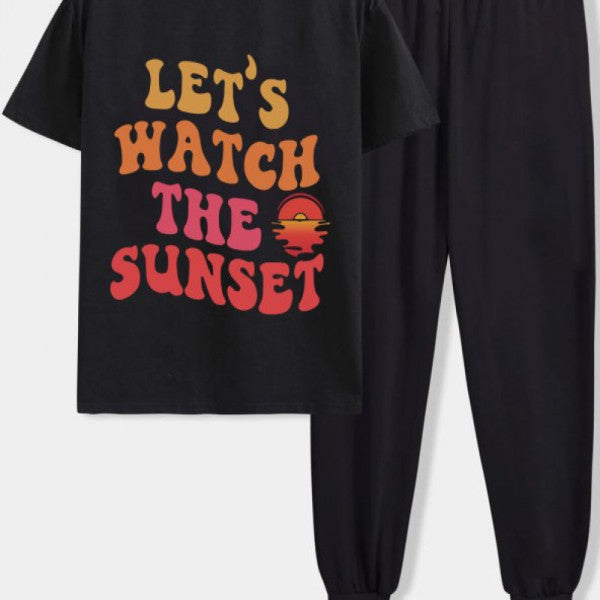 Unisex Sunset 2-Piece Tracksuit Seti Izlemenizi Sağlar