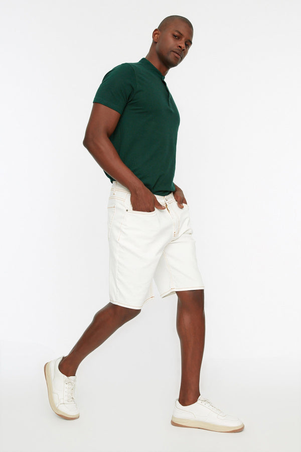 TRENDYOL MAN Men's Skinny Fit Tobacco Stitched Denim Shorts & Bermuda TMNSS20SR0273