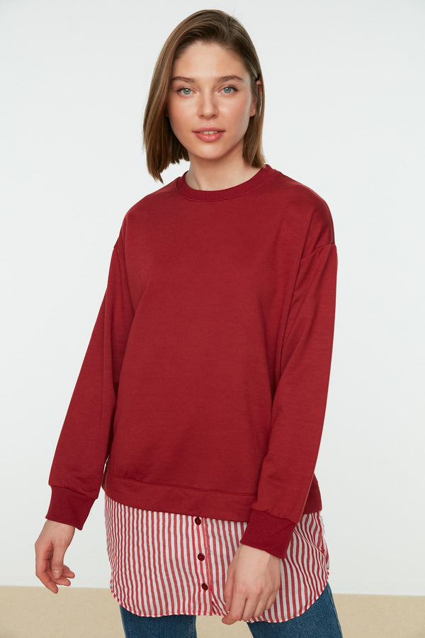 Trendyol Modest Crew Neck Knitted Sweatshirt With Bottom Shirt Tctaw22Tw0216