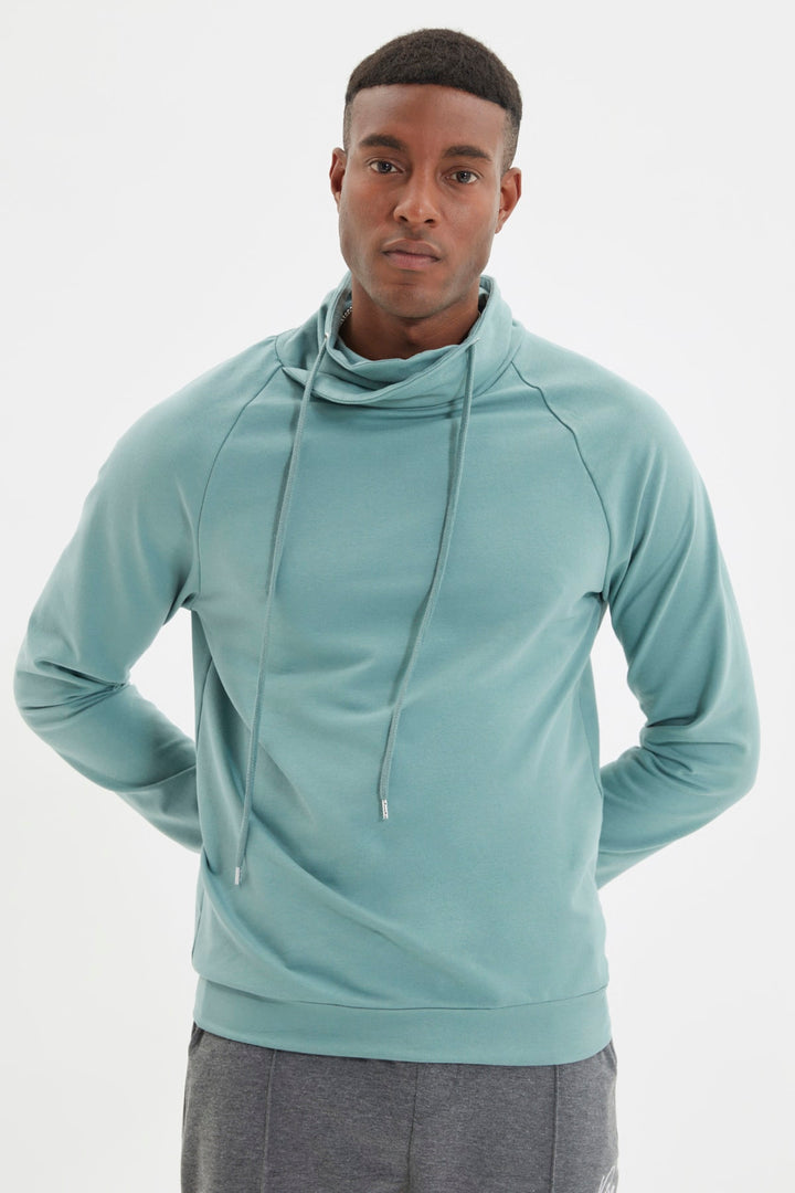 Wetsuit Tops |  Trendyol Man Men Regular Fit Collar Long Sleeve Basic Sweatshirt Tmnaw21Sw0302.