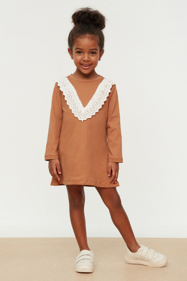 TRENDYOLKIDS Embroidered Girl Knitted Dress TKDAW22EL1203