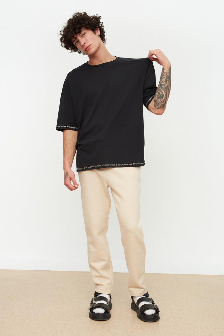Shirts & Tops |  Trendyol Man Men's Oversize Fit 100% Cotton Crew Neck Short Sleeve Embroidered Tshirt Tmnss21Ts1888.