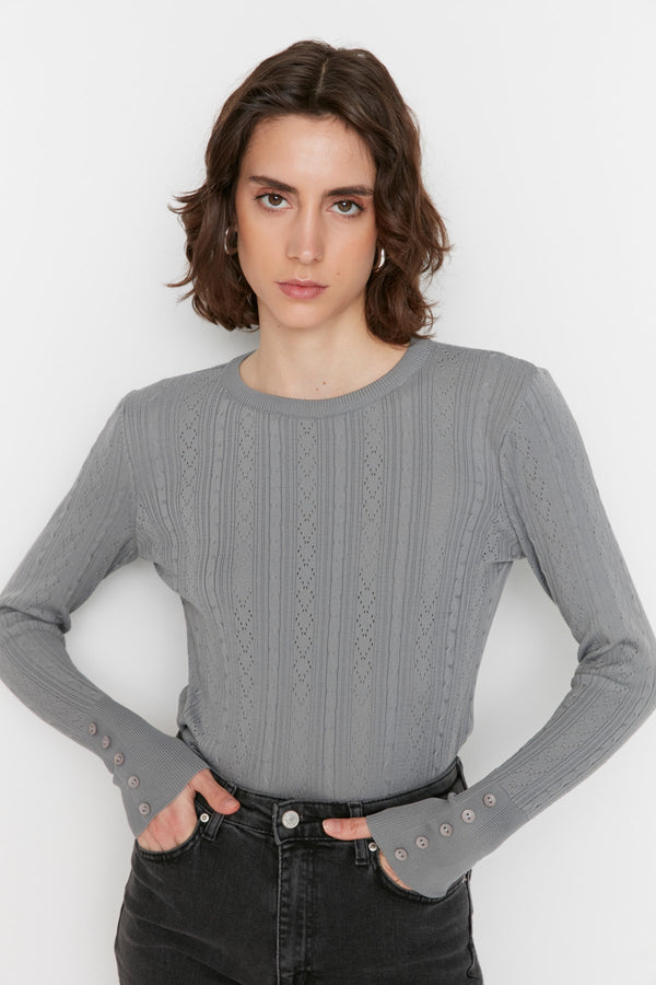 TRENDYOLMİLLA Button Detailed Knitwear Sweater
