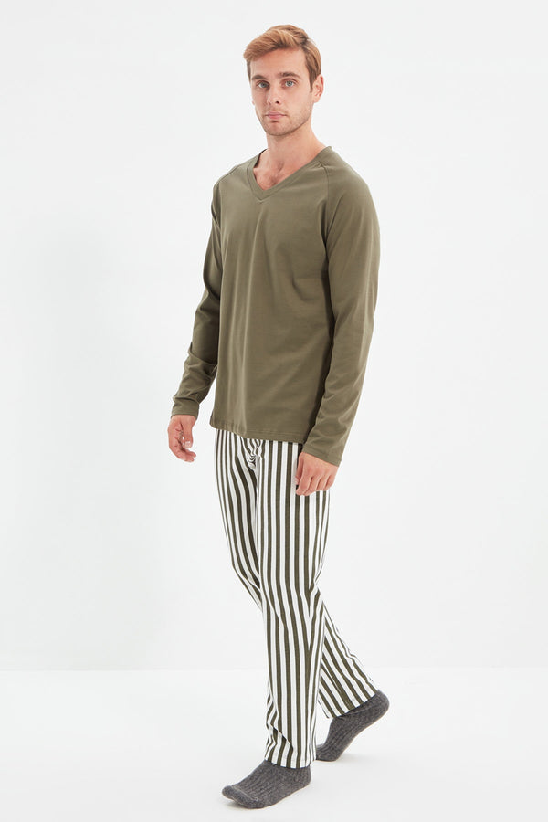 Underwear |  Trendyol Man Striped Knitted Pajamas Set Thmaw22Pt0443.