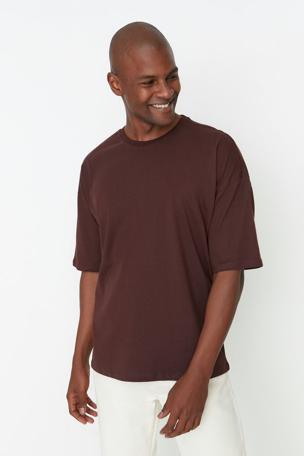 Trendyol Man Men's Basic 100% Cotton Crew Neck Oversized Short Sleeve T-Shirt Tmnss22Ts0318