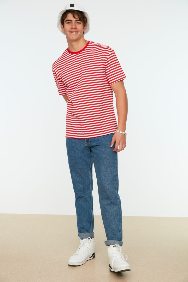 Shirts & Tops |  Trendyol Man Men's Wide Cut Crew Neck Short Sleeve Striped T-Shirt Tmnss20Ts0511.