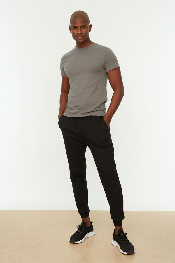 TRENDYOL MAN Men's Regular Fit Soft Pile Rubber Leg Cotton Sweatpants TMNAW21EA0264