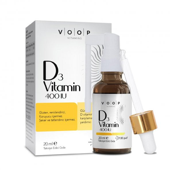 Voop Vitamin D3 400 IU Spray-Damla 20 Ml