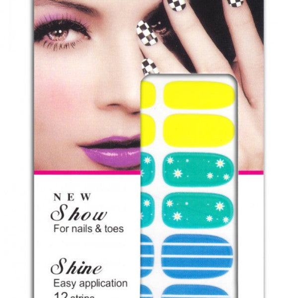 Summer Colorful Nail Sticker 12pcs