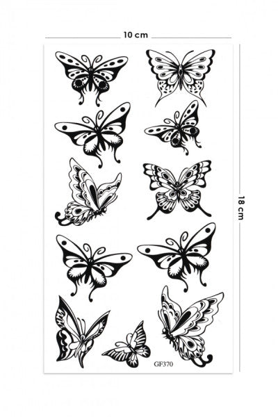 Black Patterned Butterfly Tattoo