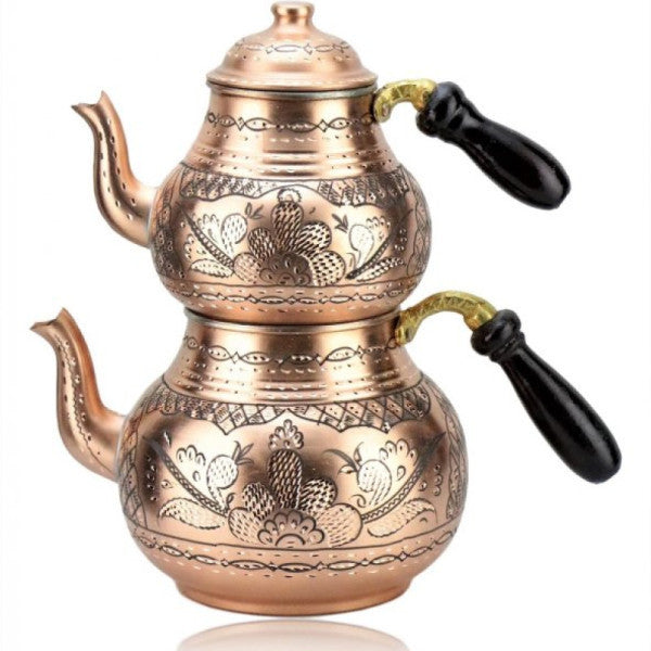 Morya Copper Teapot Thick Tumbled 5-6 Person 2.4 Lt